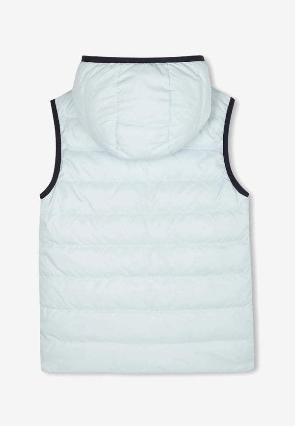 Hugo Boss Kids Boys Reversible Padded Vest with Hood Light Blue J52395/791_LIGHT BLUE