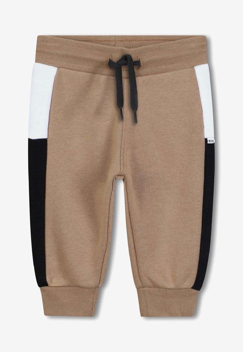 Hugo Boss Kids Baby Boys Colorblocked Track Pants Beige J52429/269_BEIGE