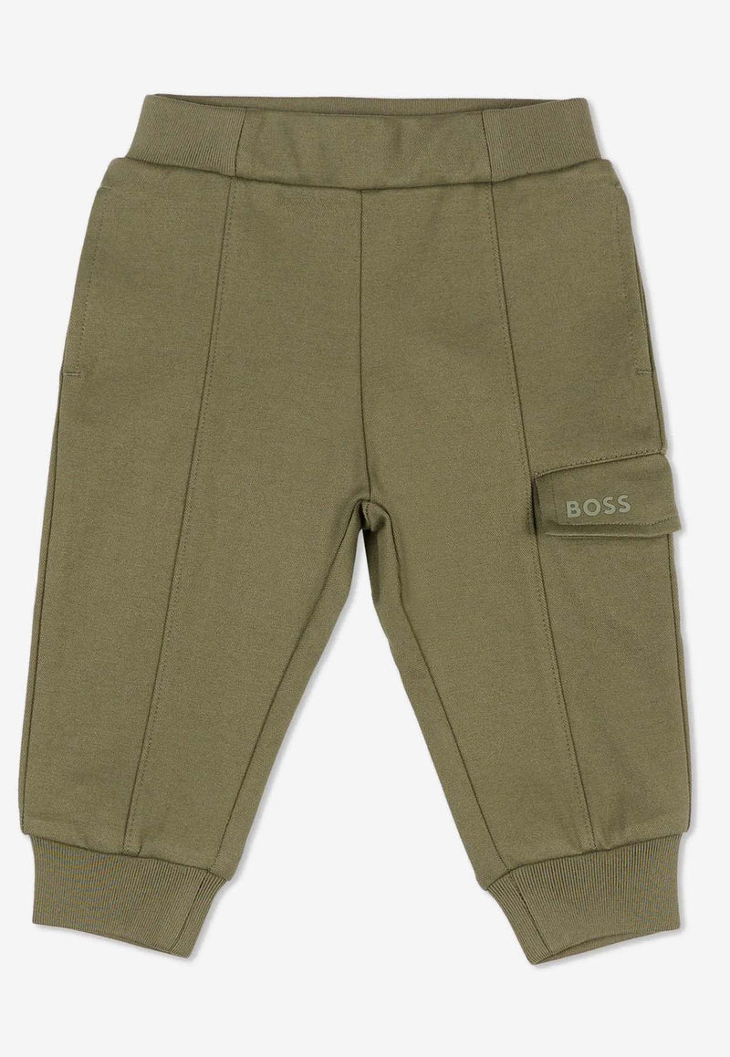 Hugo Boss Kids Baby Boys Logo Track Pants Green J52436/724_GREEN