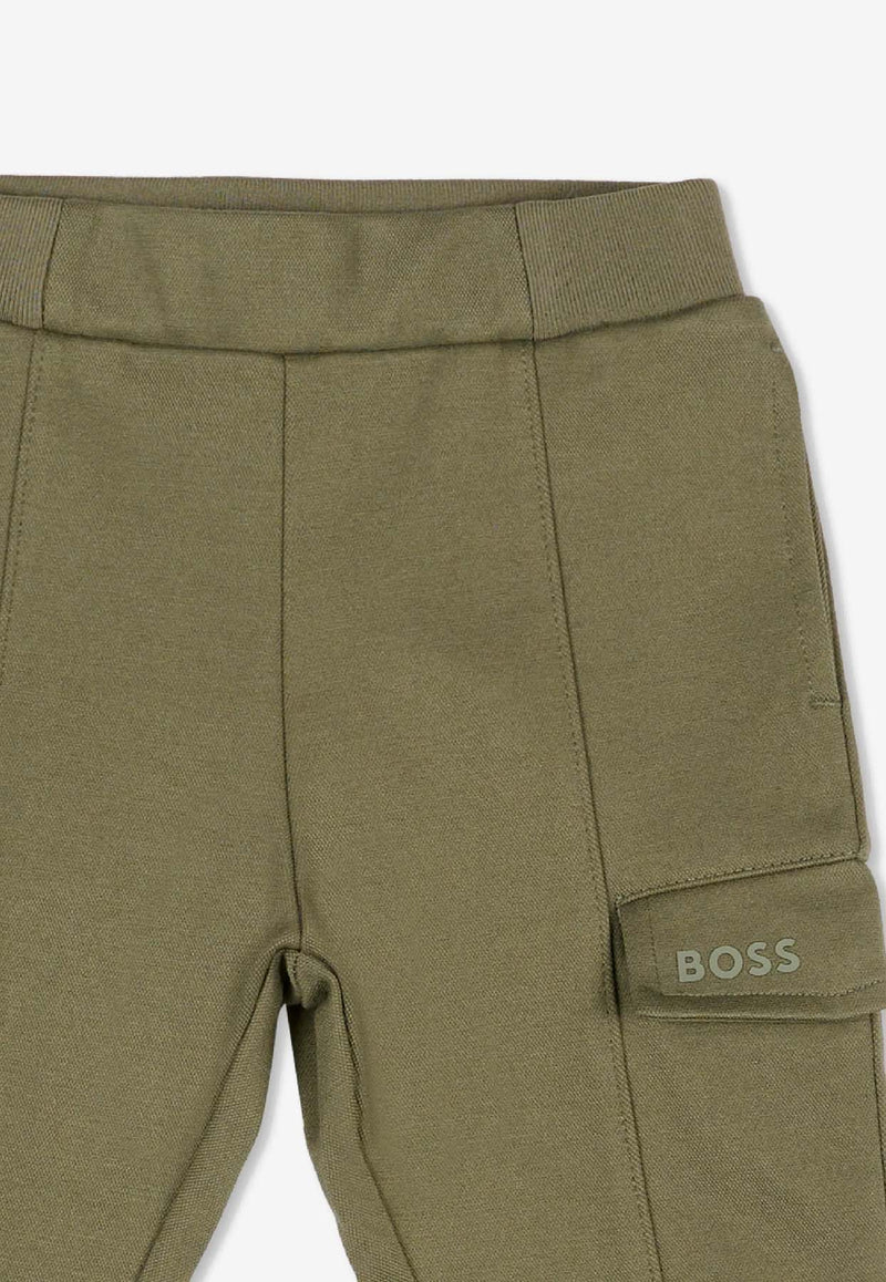 Hugo Boss Kids Baby Boys Logo Track Pants Green J52436/724_GREEN
