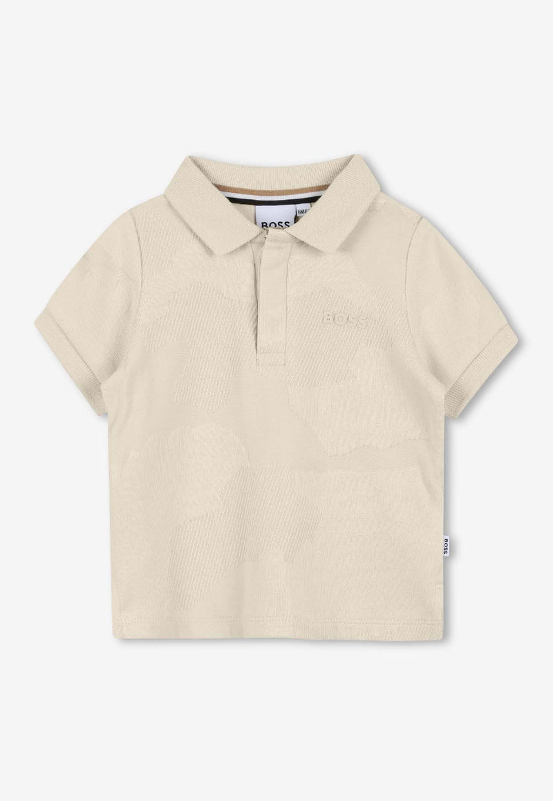 Hugo Boss Kids Baby Boys Jacquard Camo Polo T-shirt Sand J52451/21C_SAND