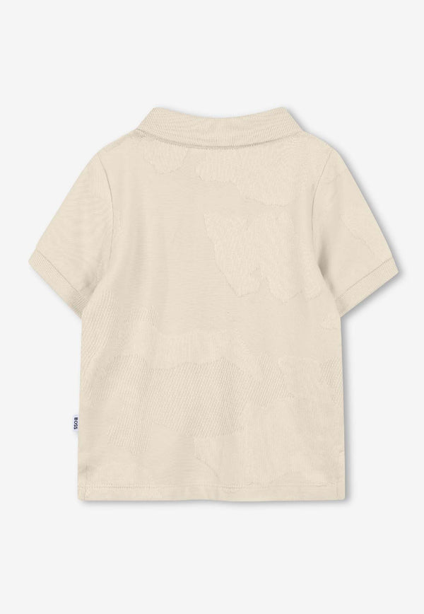 Hugo Boss Kids Baby Boys Jacquard Camo Polo T-shirt Sand J52451/21C_SAND