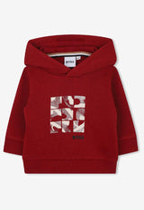 Hugo Boss Kids Baby Boys Checkerboard Logo Hoodie Red J52461/96D_RED