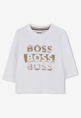 Hugo Boss Kids Baby Boys Long-Sleeved Logo T-shirt White J52463/10P_WHITE