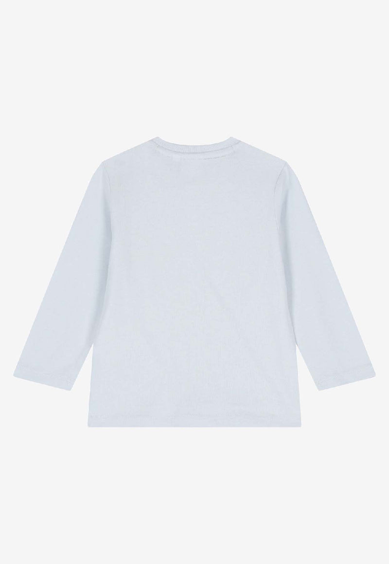 Hugo Boss Kids Baby Boys Long-Sleeved Logo T-shirt Light Blue J52463/791_LIGHT BLUE