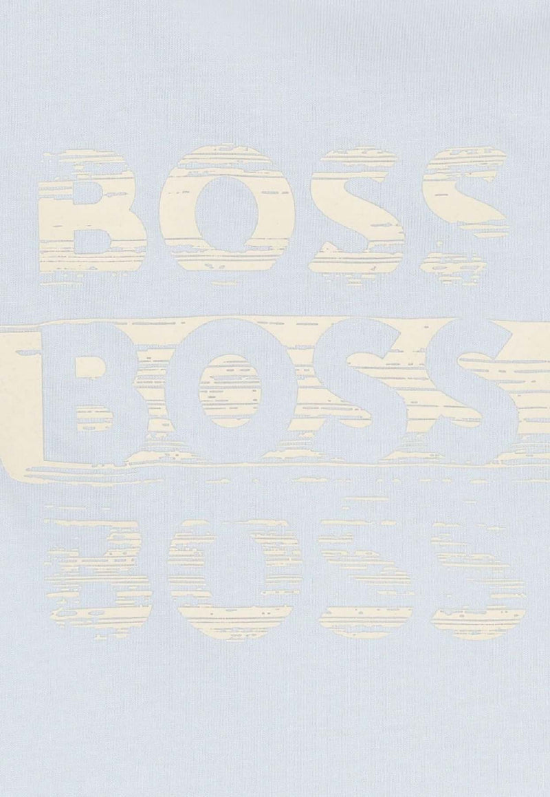 Hugo Boss Kids Baby Boys Long-Sleeved Logo T-shirt Light Blue J52463/791_LIGHT BLUE