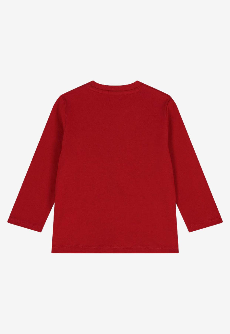 Hugo Boss Kids Baby Boys Long-Sleeved Logo T-shirt Red J52463/96D_RED