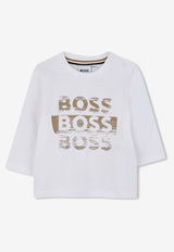 Hugo Boss Kids Baby Boys Long-Sleeved Logo T-shirt White J52467/10P_WHITE