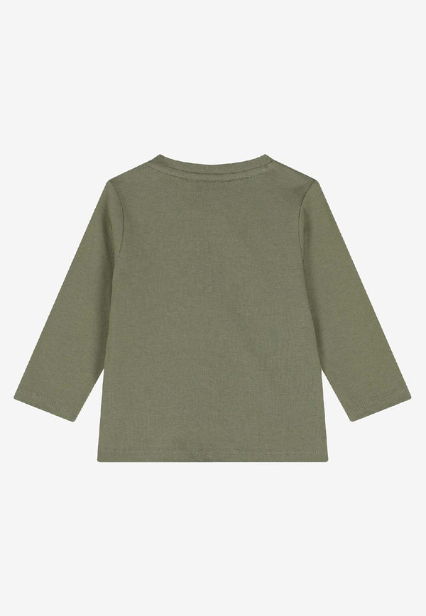 Hugo Boss Kids Baby Boys Logo Print Long-Sleeved T-shirt Green J52467/724_GREEN