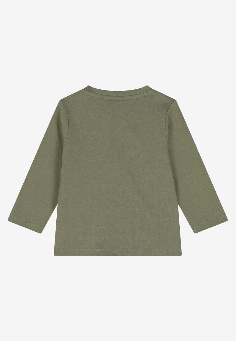 Hugo Boss Kids Baby Boys Logo Print Long-Sleeved T-shirt Green J52467/724_GREEN