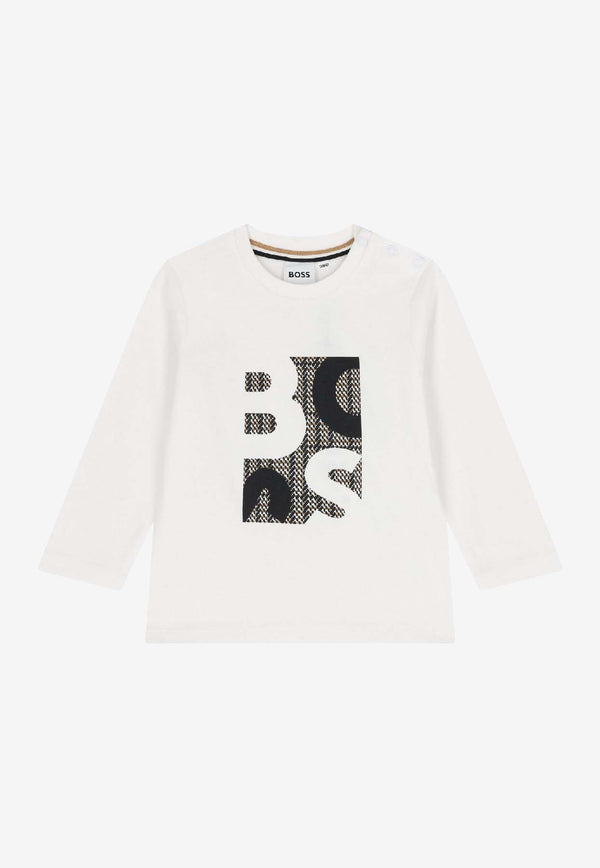 Hugo Boss Kids Baby Boys Graphic Logo Print T-shirt White J52472/10P_WHITE