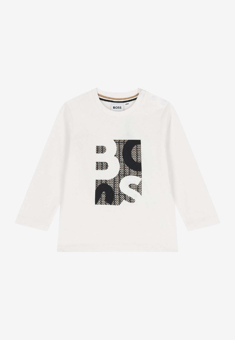 Hugo Boss Kids Baby Boys Graphic Logo Print T-shirt White J52472/10P_WHITE