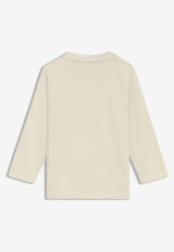 Hugo Boss Kids Baby Boys Logo Badges Long-Sleeved T-shirt Sand J52473/21C_SAND