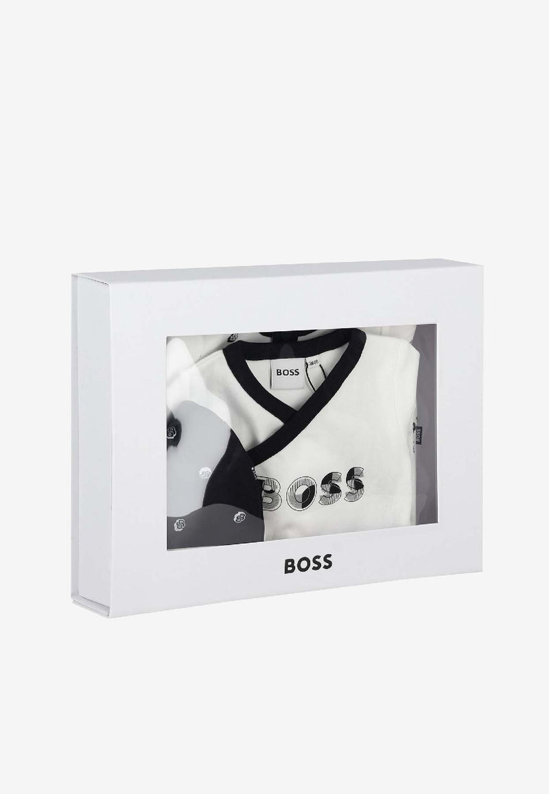 Hugo Boss Kids Baby Boys Logo Print Sleepsuit Gift Set - Set of 3 White J52492/10P_WHITE