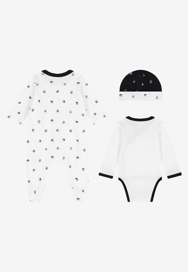 Hugo Boss Kids Baby Boys Logo Print Sleepsuit Gift Set - Set of 3 White J52492/10P_WHITE
