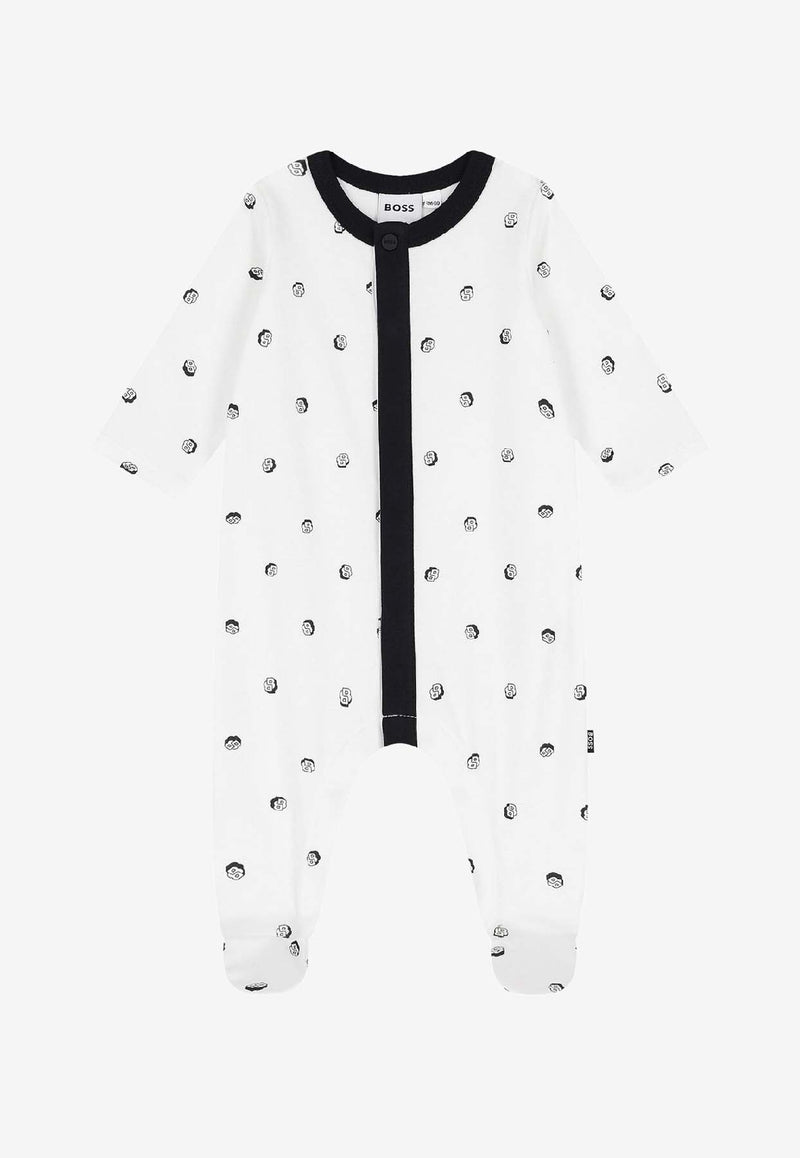 Hugo Boss Kids Baby Boys Logo Print Sleepsuit Gift Set - Set of 3 White J52492/10P_WHITE