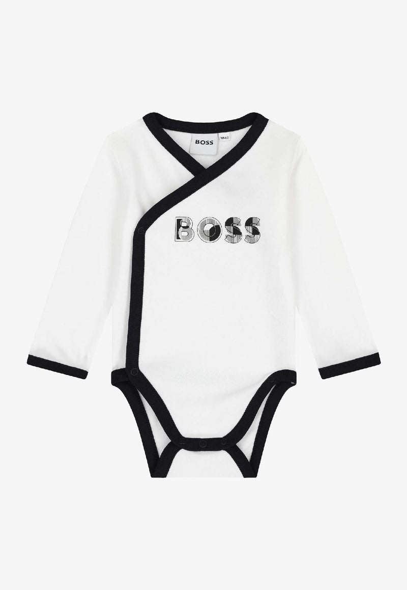 Hugo Boss Kids Baby Boys Logo Print Sleepsuit Gift Set - Set of 3 White J52492/10P_WHITE