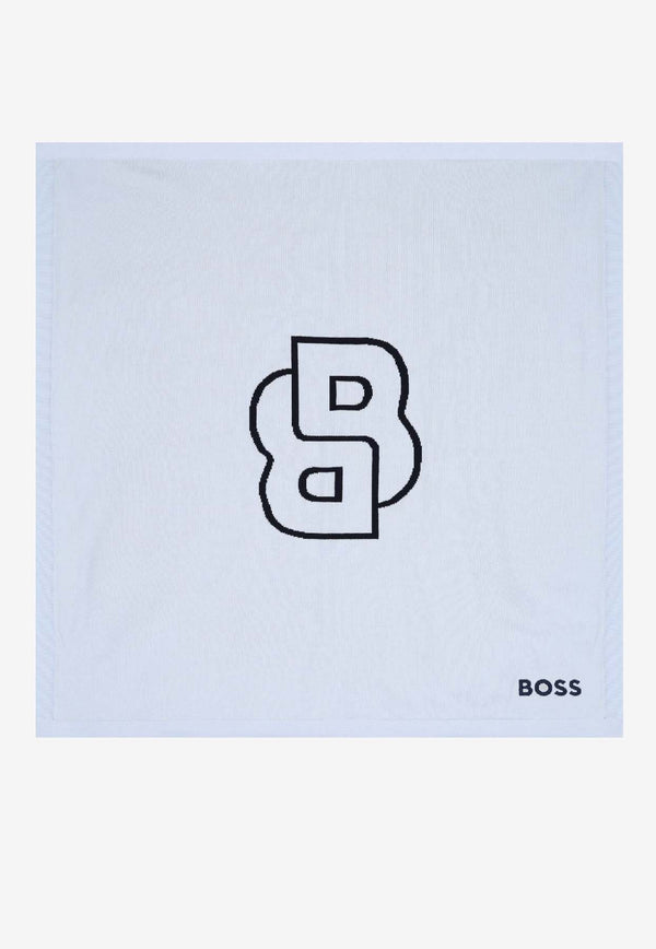 Hugo Boss Kids Baby Boys Logo Square Blanket Light Blue J52600/771_LIGHT BLUE