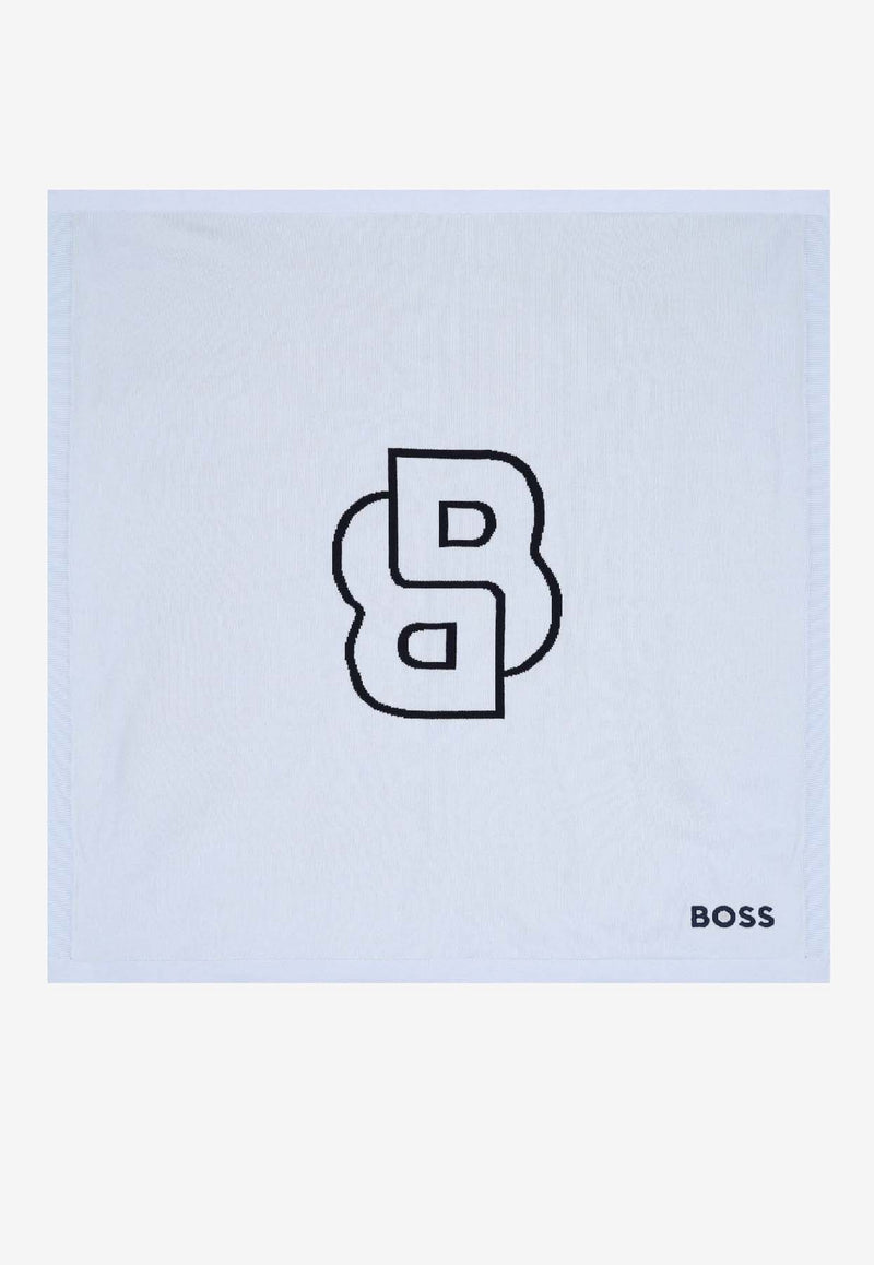 Hugo Boss Kids Baby Boys Logo Square Blanket Light Blue J52600/771_LIGHT BLUE