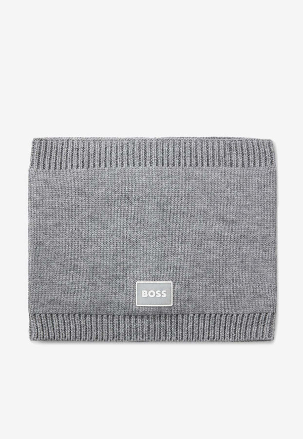 Hugo Boss Kids Boys Logo Patch Snood Gray J52667/A46_GREY