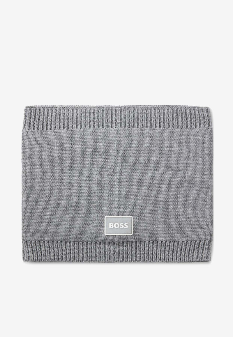 Hugo Boss Kids Boys Logo Patch Snood Gray J52667/A46_GREY