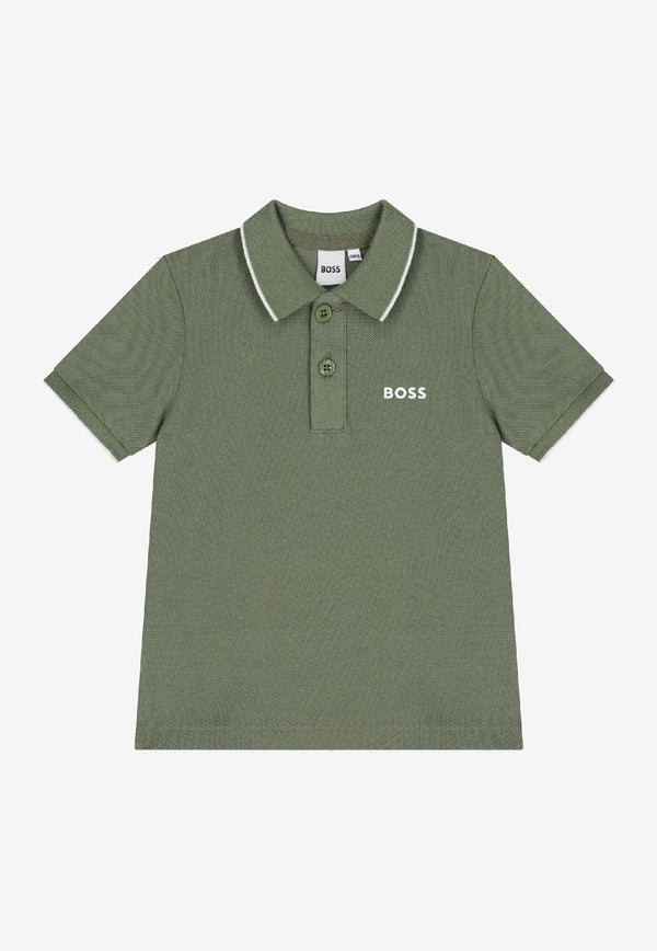Hugo Boss Kids Baby Boys Logo Polo T-shirt Green J52713/724_GREEN