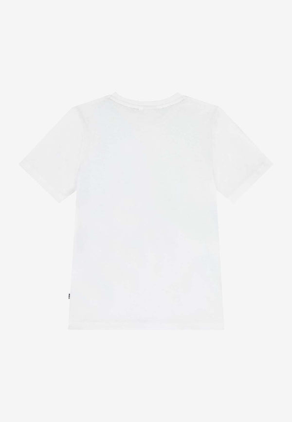 Hugo Boss Kids Boys Logo Print T-shirt White J52721/10P_WHITE