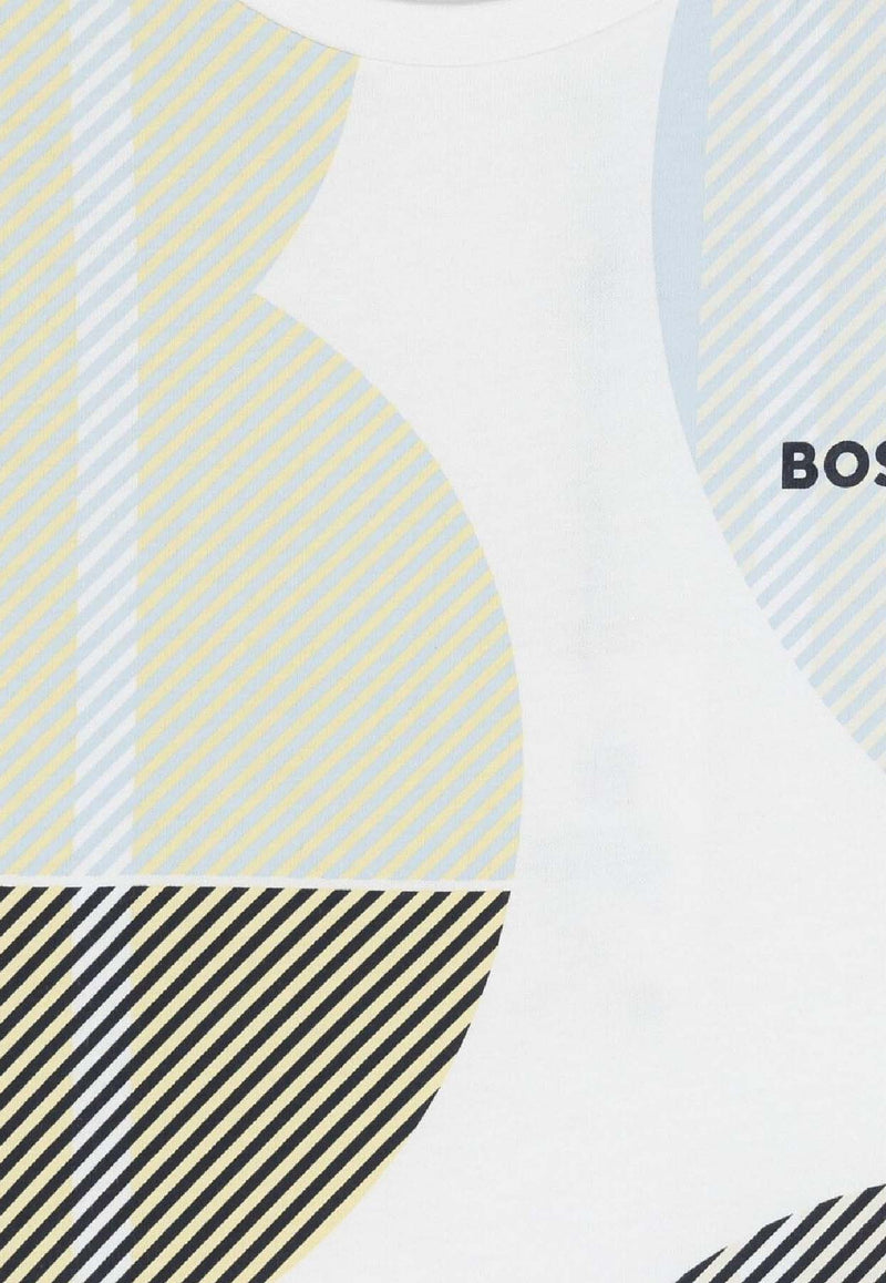 Hugo Boss Kids Boys Logo Print T-shirt White J52721/10P_WHITE