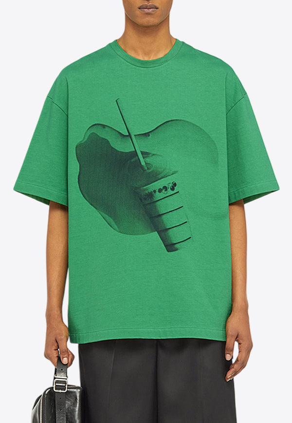 Jil Sander Printed Short-Sleeved T-shirt J61GC0003GREEN