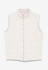 Eleventy Corduroy Zip-Up Vest J75GILJ11TES0J323WHITE