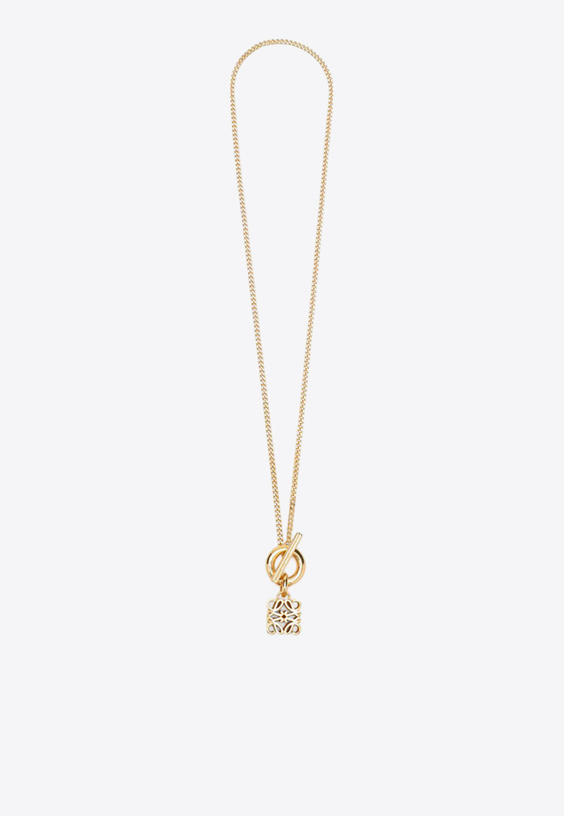 Loewe Anagram Pendant Necklace Gold J821241X08MET/R_LOEW-8130
