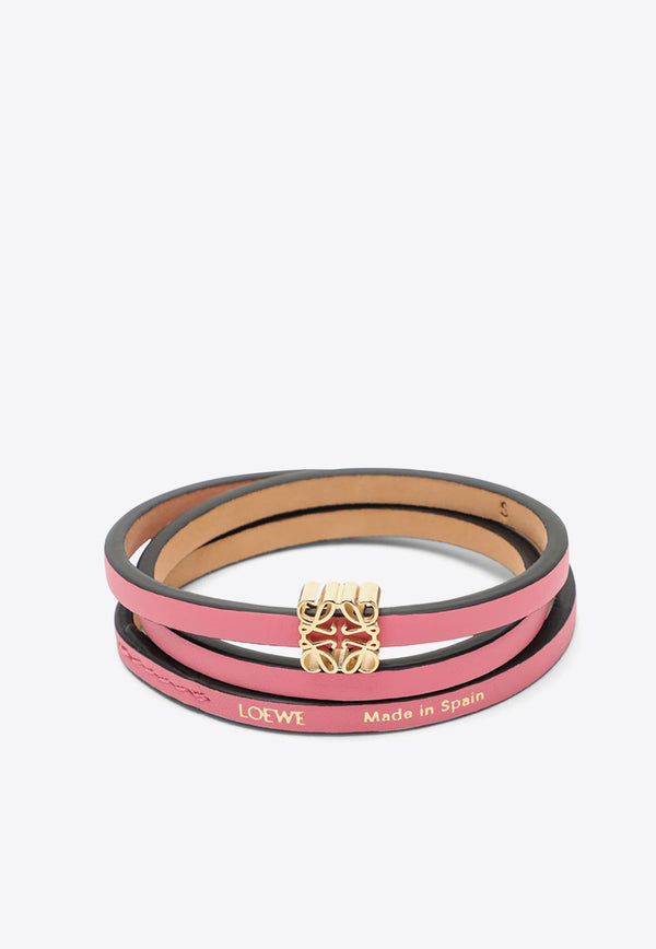 Loewe Anagram Leather Twist Bracelet Pink J920240X17LE/O_LOEW-6786