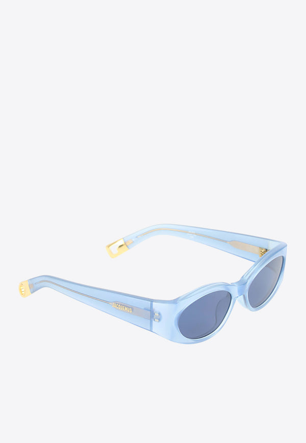 Jacquemus Les Lunettes Oval Sunglasses Blue JAC4C5SUN_000_LTBLUE