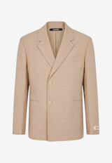Jacquemus Melo Logo Patch Blazer Beige JAM00111AW00853_BEIGE