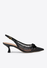 Jama 45 Glitter Mesh Pumps