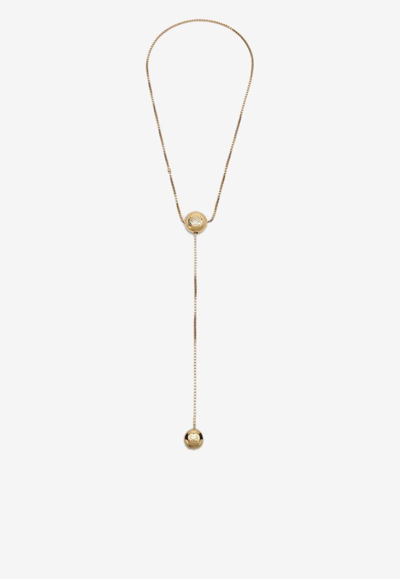 Loewe Anagram Pebble Necklace Gold JANB241X02MET/P_LOEW-8130