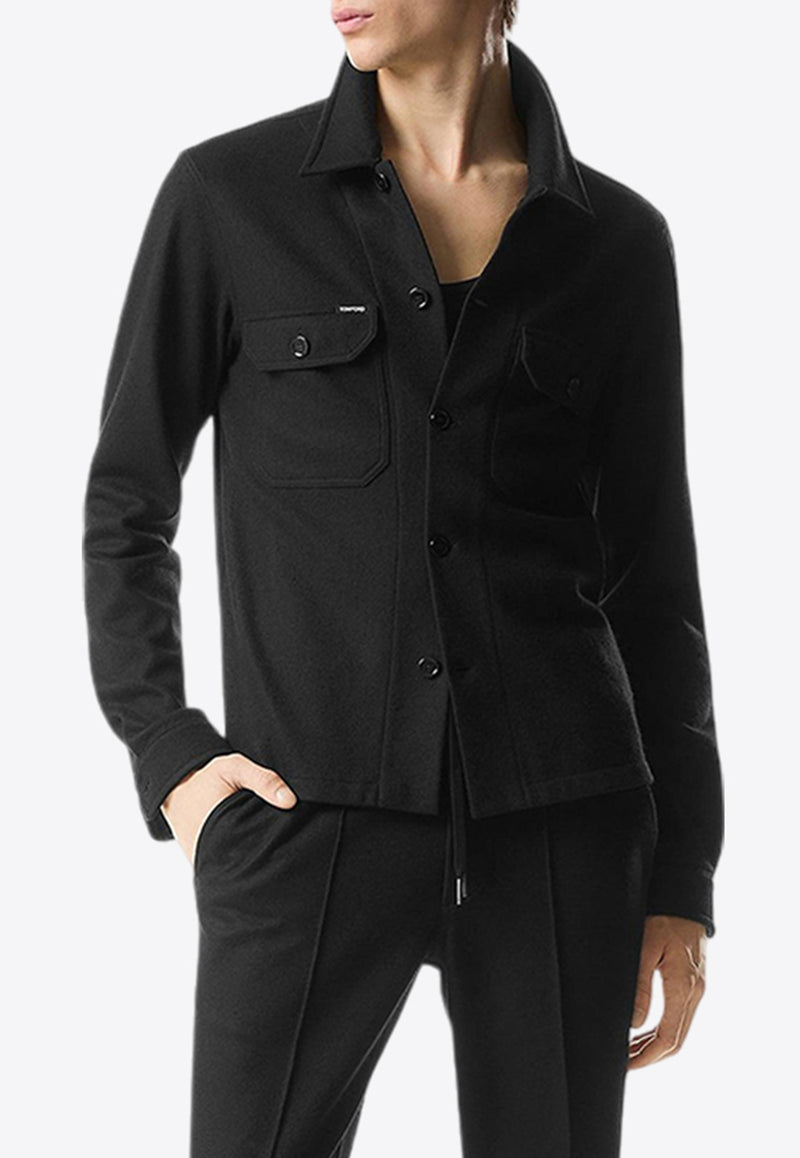 Tom Ford Cashmere Overshirt JBL013-JMK004F24 LB999 Black