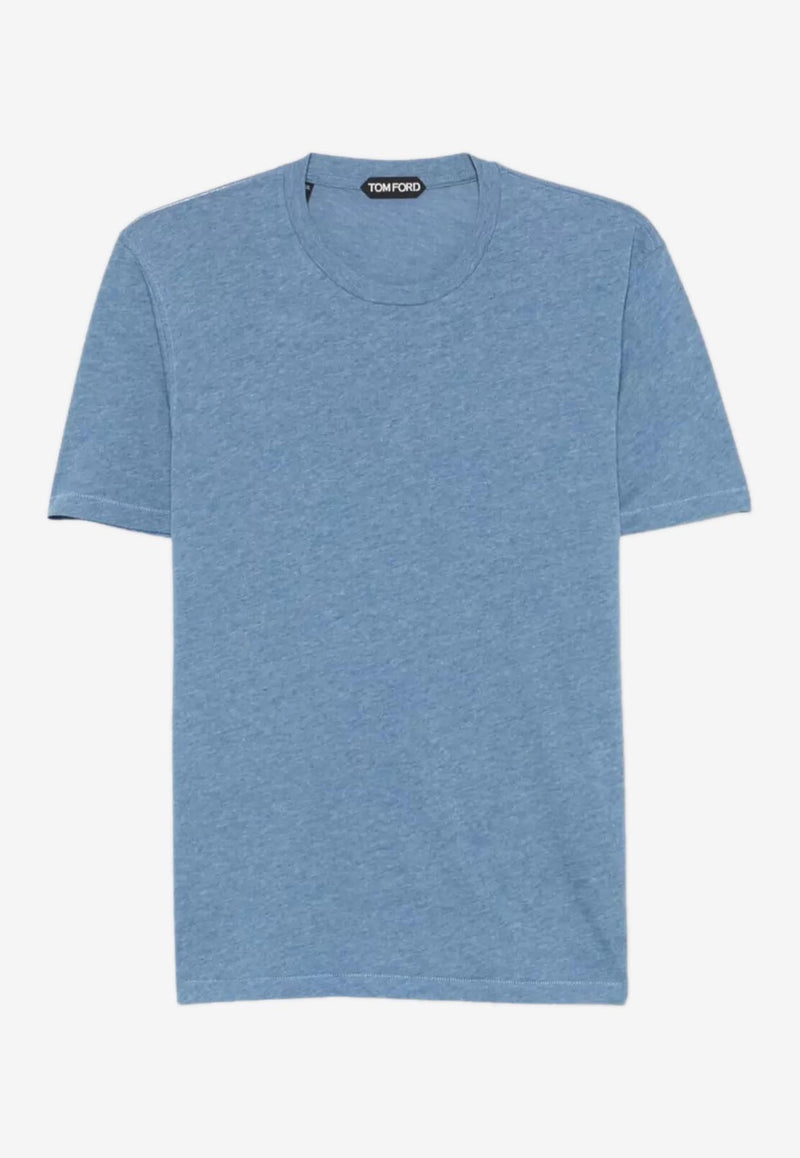 Tom Ford Short-Sleeved Solid T-shirt JCS001-JMC002S23 HB400 Blue
