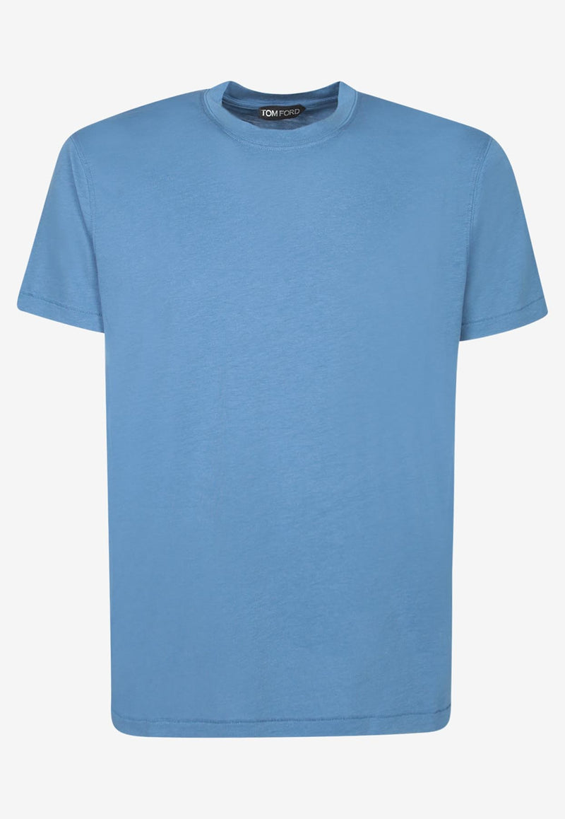 Tom Ford Short-Sleeved Solid T-shirt JCS004-JMT002S23 HB532 Blue