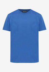 Tom Ford Embroidered TF T-shirt Blue JCS004-JMT012 UBY