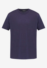 Tom Ford Embroidered TF T-shirt Purple JCS004-JMT012 UHE