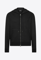 Tom Ford Cashmere Zip-Up Hoodie JDL014-JMK004F24 LB999 Black