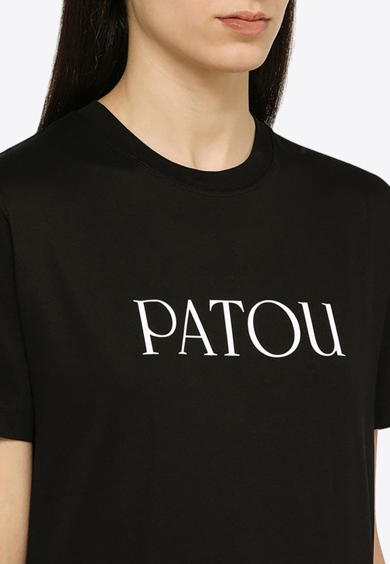Patou Crewneck Logo T-shirt Black JE0299999CO/O_PATOU-999B