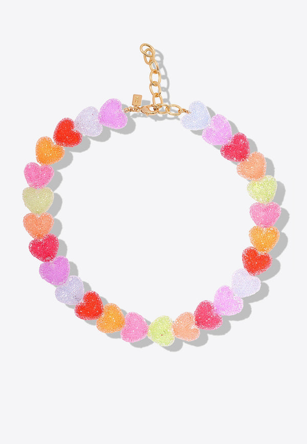 Crystal Haze Jewelry Jelly Heart Motif Necklace Multicolor JELLYHEART NECKLACEMULTICOLOUR