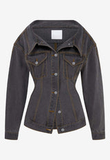 Paris Georgia Jemimah Denim Fitted Jacket Gray JEMDJ001-CHA_CHARCOAL