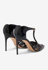 Malone Souliers Jennifer 90 Patent Leather Mules JENNIFER 90-1 BLACK