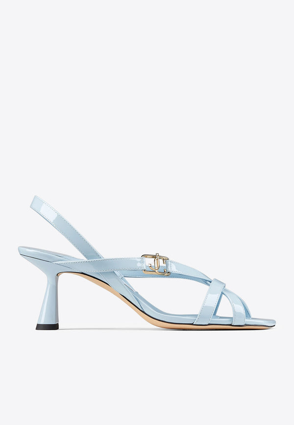 Jimmy Choo Jess 65 Sandals in Patent Leather JESS 65 PAT ICE BLUE