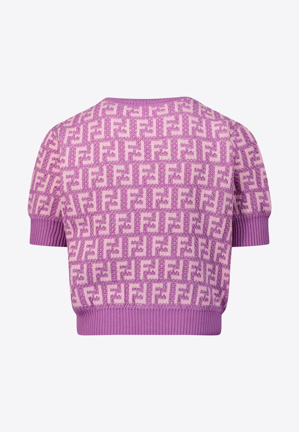 Fendi Girls Logo Monogram Sweater JFG116PINK