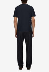 Herno Knit-Effect Short-Sleeved T-shirt Navy JG000239U_NAVY