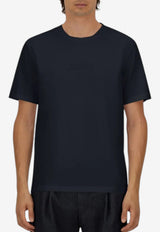 Herno Knit-Effect Short-Sleeved T-shirt Navy JG000239U_NAVY